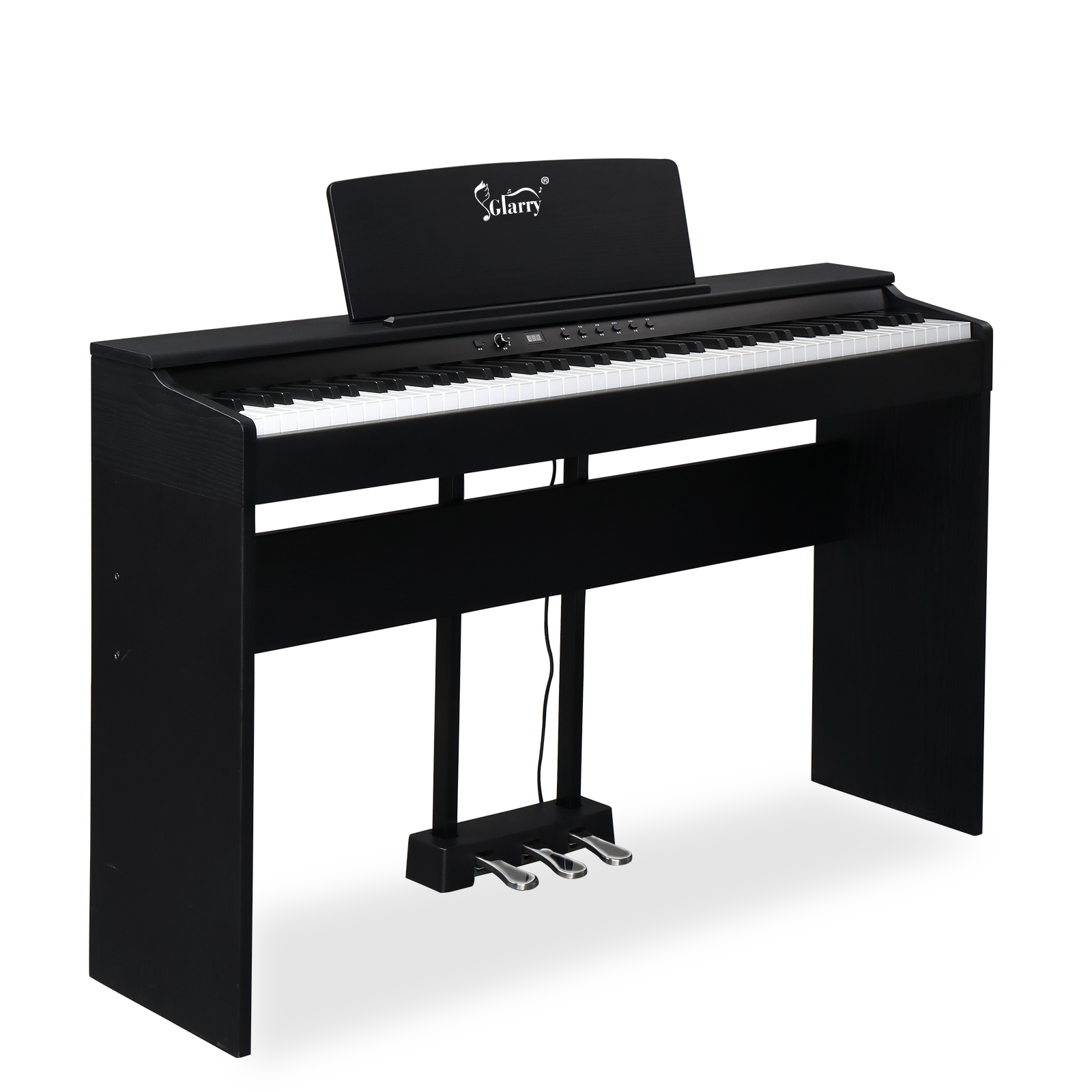GDP-105 88 Keys Standard Full Weighted Keyboards Digital Piano with Furniture Stand, Power Adapter, Triple Pedals, Headphone，for All Experience Levels Black